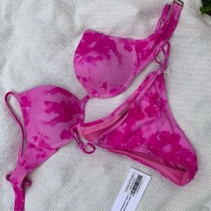 White Fox Pink Tie Dye Bikini Set